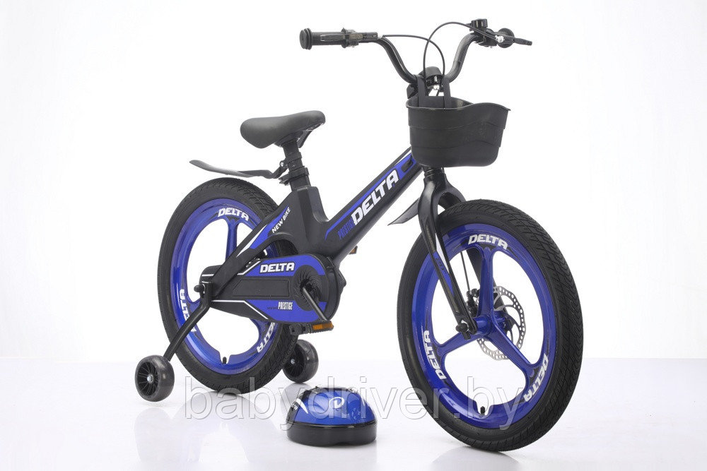 Детский велосипед Delta Prestige NEW 2025, артикул 2009, колёса 20 (синий) со шлемом, обод с литыми магниевыми