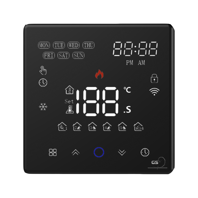 Программируемый терморегулятор теплого пола Element 2.0 Wi-Fi, черный