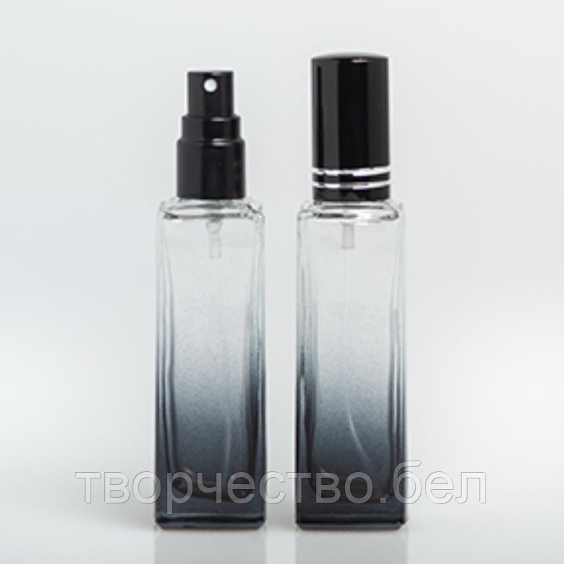 Флакон атомайзер черный градиент с черной крышкой для парфюмерии , 18 мл