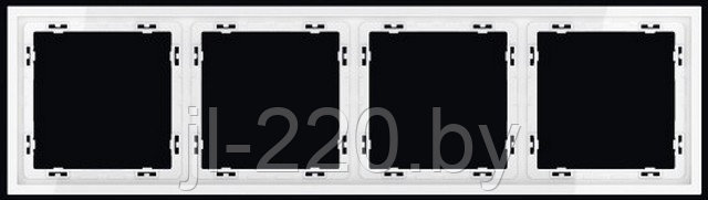 Рамка пластиковая VOLTUM S70 на 4 поста, белая, глянцевая
