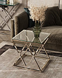 Журнальный стол Stool Group 55*55 ИНСИГНИЯ серебро, каркас нержавеющая сталь, фото 3
