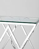 Журнальный стол Stool Group 55*55 ИНСИГНИЯ серебро, каркас нержавеющая сталь, фото 6