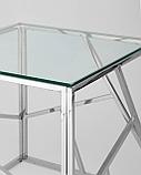 Журнальный стол Stool Group 55*55 АРТ ДЕКО серебро, каркас нержавеющая сталь, фото 4