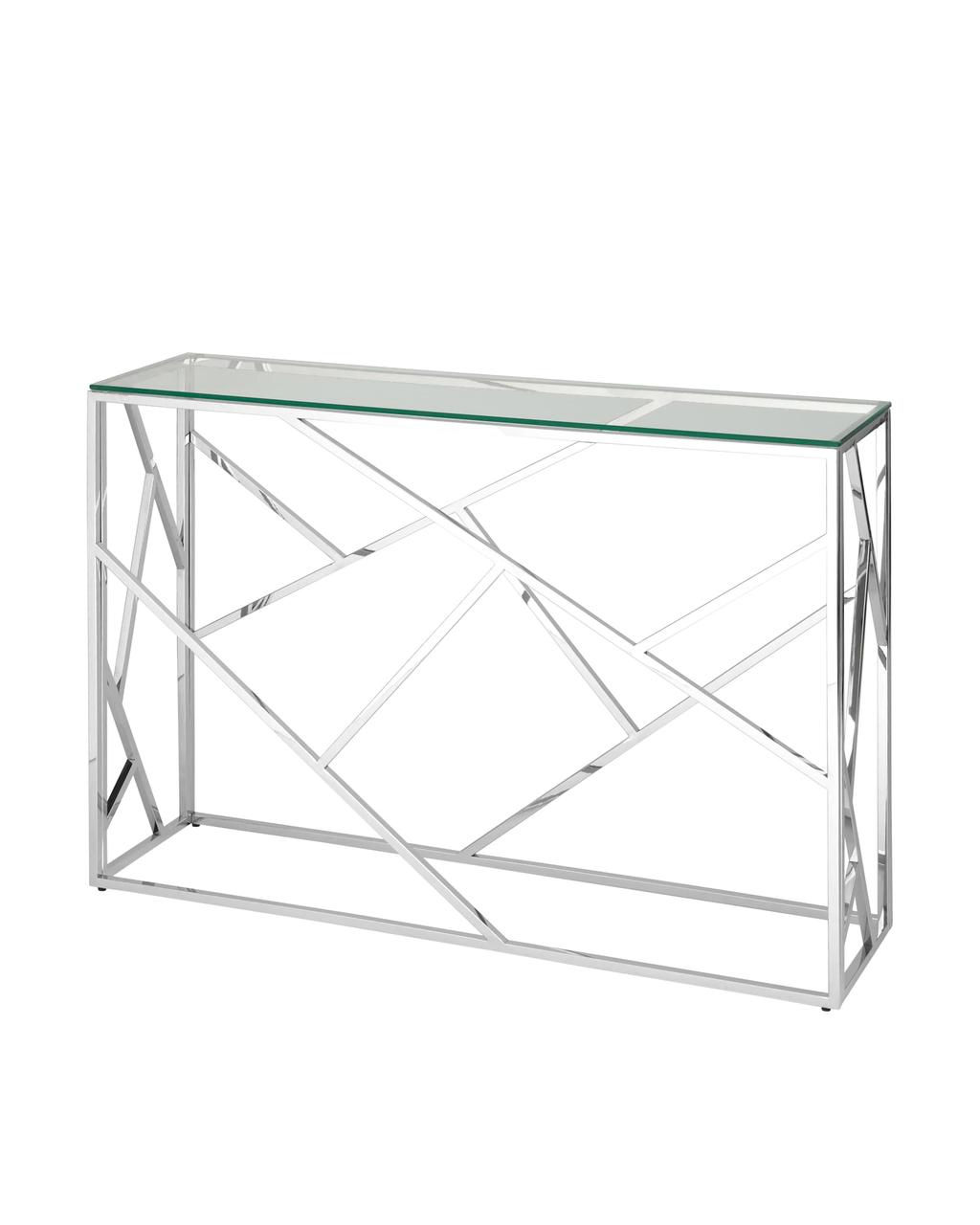 Консоль Stool Group АРТ ДЕКО 115*30 серебро, каркас нержавеющая сталь