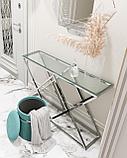 Консоль Stool Group ИНСИГНИЯ 115*30 серебро, каркас нержавеющая сталь, фото 3