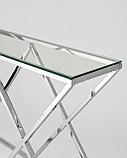 Консоль Stool Group ИНСИГНИЯ 115*30 серебро, каркас нержавеющая сталь, фото 7