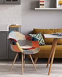 Кресло Stool Group Eames DSW обивка тканевая в стиле пэчворк, ножки из массива бука, фото 3