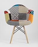 Кресло Stool Group Eames DSW обивка тканевая в стиле пэчворк, ножки из массива бука, фото 5
