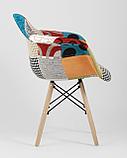 Кресло Stool Group Eames DSW обивка тканевая в стиле пэчворк, ножки из массива бука, фото 6