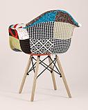 Кресло Stool Group Eames DSW обивка тканевая в стиле пэчворк, ножки из массива бука, фото 7