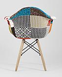 Кресло Stool Group Eames DSW обивка тканевая в стиле пэчворк, ножки из массива бука, фото 8
