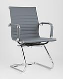 Кресло TopChairs TopChairs Visit серое, обивка из экокожи, металический каркас, фото 2