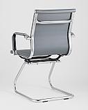 Кресло TopChairs TopChairs Visit серое, обивка из экокожи, металический каркас, фото 8