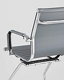 Кресло TopChairs TopChairs Visit серое, обивка из экокожи, металический каркас, фото 9
