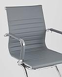 Кресло TopChairs TopChairs Visit серое, обивка из экокожи, металический каркас, фото 10