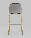 Стул барный Stool Group Валенсия SN велюр серый золотые ножки, фото 5
