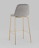 Стул барный Stool Group Валенсия SN велюр серый золотые ножки, фото 6
