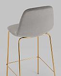 Стул барный Stool Group Валенсия SN велюр серый золотые ножки, фото 7