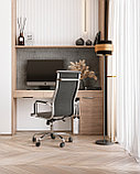 Компьютерное кресло TopChairs City офисное с подлокотниками черное экокожа хром, наклон, качание, фото 4