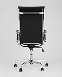 Компьютерное кресло TopChairs City офисное с подлокотниками черное экокожа хром, наклон, качание, фото 10