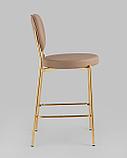 Стул полубарный Stool Group Барбара NEW экокожа бежевая золотые ножки, фото 4