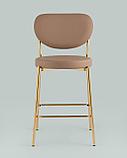 Стул полубарный Stool Group Барбара NEW экокожа бежевая золотые ножки, фото 3