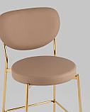Стул полубарный Stool Group Барбара NEW экокожа бежевая золотые ножки, фото 8