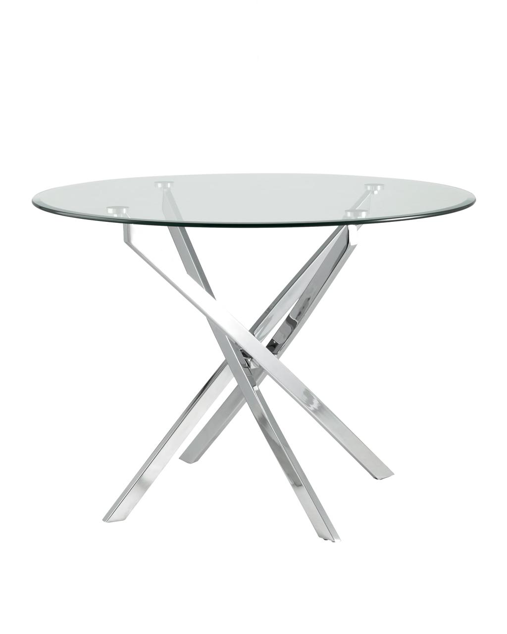 Стол Stool Group Hydra D100, хромированные ножки, столешница закаленное стекло