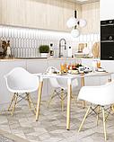 Стол Stool Group Oslo Rectangle WT белый, столешница МДФ, деревянные ножки, фото 4