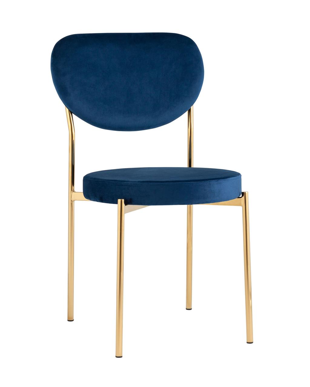 Стул Stool Group Барбара велюр королевский синий золотые ножки
