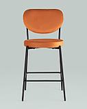 Полубарный стул Stool Group Барбара NEW велюр терракотовый со спинкой, ножки черные металл, фото 3