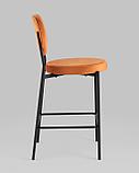 Полубарный стул Stool Group Барбара NEW велюр терракотовый со спинкой, ножки черные металл, фото 4
