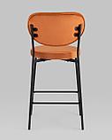 Полубарный стул Stool Group Барбара NEW велюр терракотовый со спинкой, ножки черные металл, фото 5