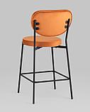 Полубарный стул Stool Group Барбара NEW велюр терракотовый со спинкой, ножки черные металл, фото 6