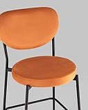 Полубарный стул Stool Group Барбара NEW велюр терракотовый со спинкой, ножки черные металл, фото 8