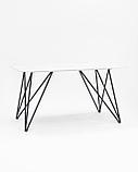 Стол Stool Group обеденный Сакраменто 140*90 белый, стеклянная столешница с рисунком под мрамор, фото 2