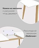 Стол Stool Group обеденный Стокгольм раскладной белый, размеры столешницы 160 (220)*90 см, фото 3