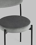 Стул Stool Group для кухни Бриф NEW велюр тёмно-серый ножки черные металл, фото 10