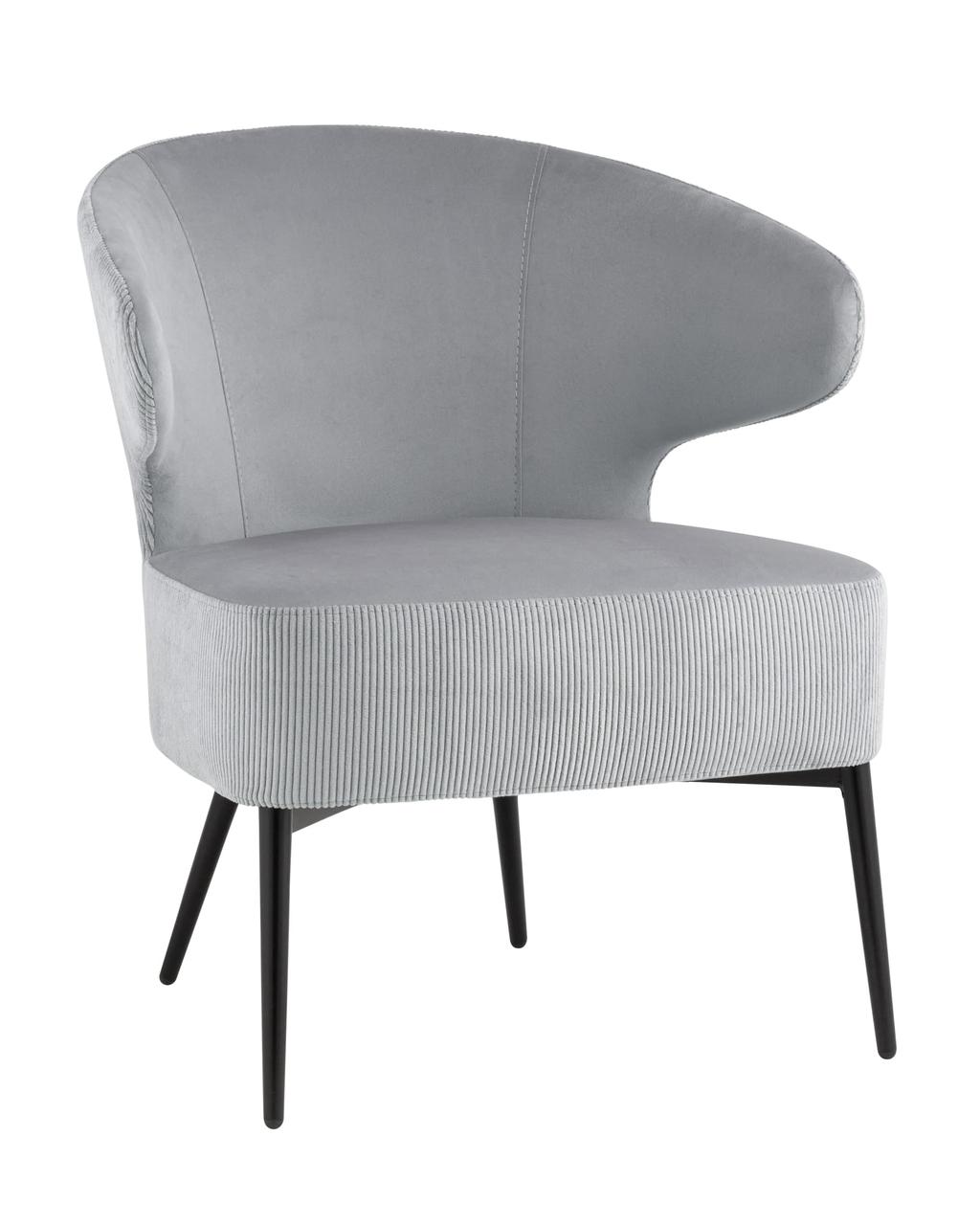 Кресло Stool Group лаунж Royal Stripes велюр серый