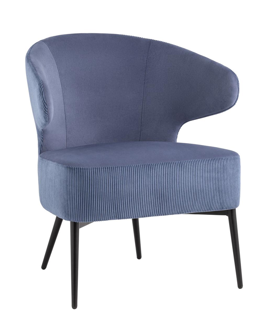 Кресло Stool Group лаунж Royal Stripes велюр синий