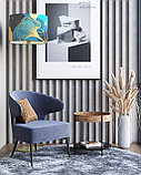 Кресло Stool Group лаунж Royal Stripes велюр синий, фото 5