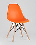 Стул Stool Group DSW оранжевый, литой полипропилен, стальной каркас, массив бука, фото 2