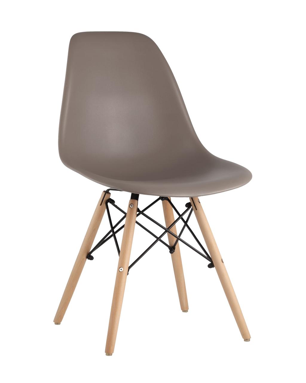 Стул Stool Group DSW темно-серый, литой полипропилен, стальной каркас, массив бука