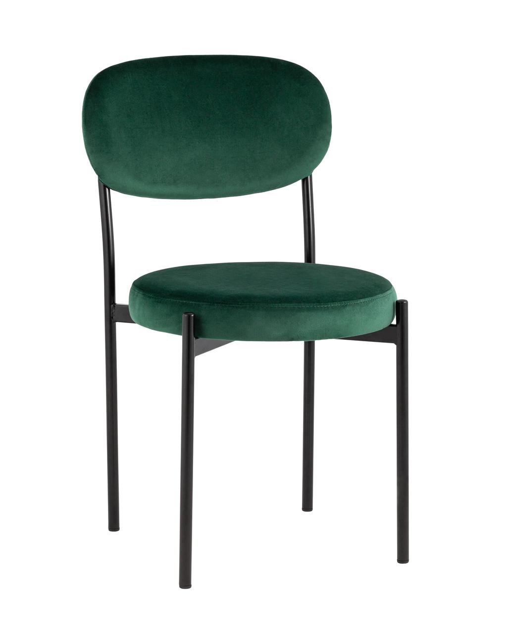Стул Stool Group для кухни Бриф NEW велюр зеленый ножки черные металл