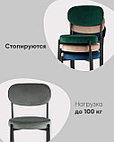 Стул Stool Group для кухни Бриф NEW велюр зеленый ножки черные металл, фото 3