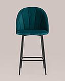 Стул полубарный Stool Group Логан велюр изумрудный ножки металл черный, фото 3