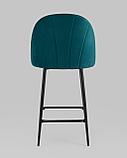 Стул полубарный Stool Group Логан велюр изумрудный ножки металл черный, фото 5