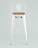 Стул барный Stool Group Tolix WOOD со спинкой белый глянцевый, металл, дерево, фото 4