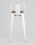 Стул барный Stool Group Tolix WOOD со спинкой белый глянцевый, металл, дерево, фото 5