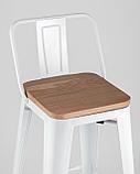 Стул барный Stool Group Tolix WOOD со спинкой белый глянцевый, металл, дерево, фото 8